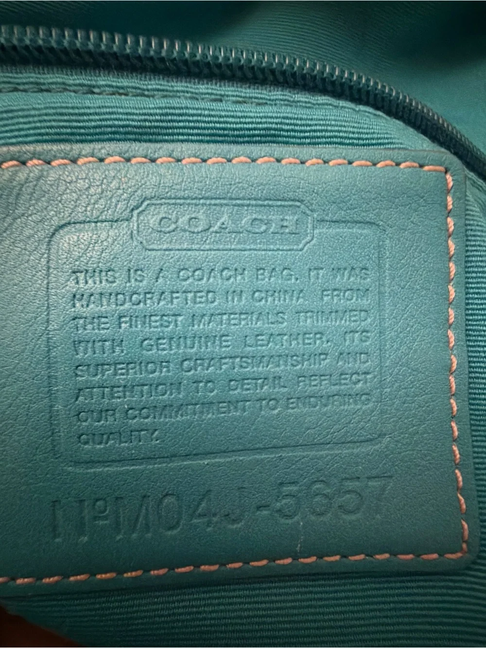 Coach Multicolor Canvas Shoulder Bag with Teal Trim